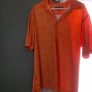 Greg Norman Collection Vibrant Orange Polo Gold shirt